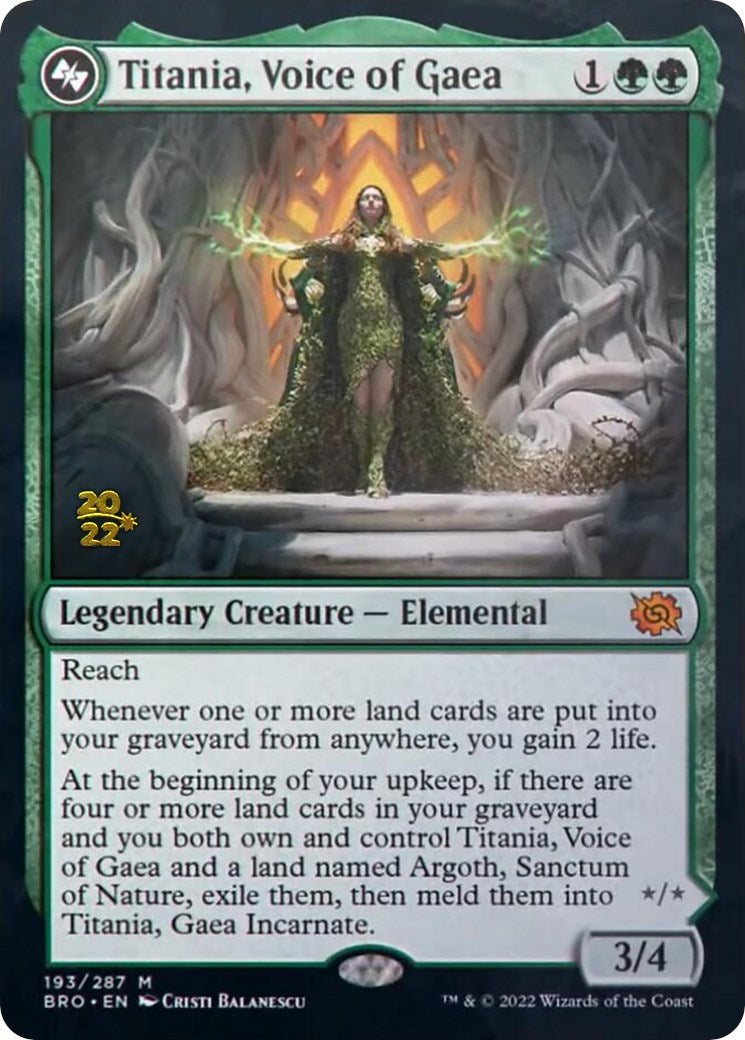 Titania, Voice of Gaea [The Brothers' War Prerelease Promos] | Gamers Paradise