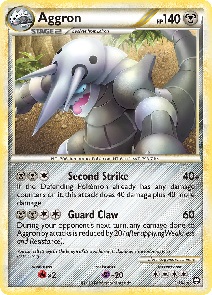 Aggron (1/102) [HeartGold & SoulSilver: Triumphant] | Gamers Paradise