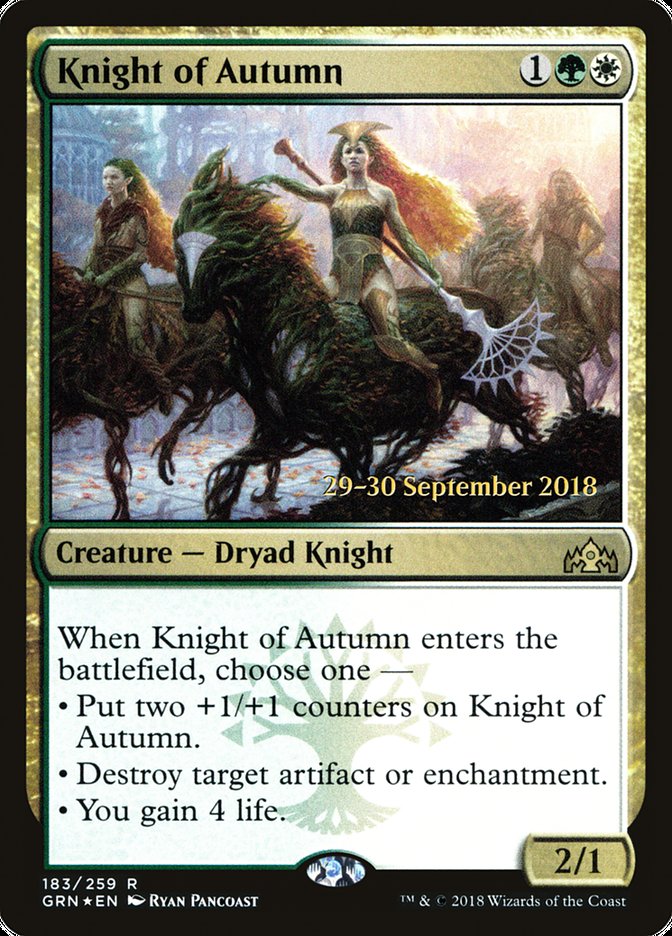 Knight of Autumn [Guilds of Ravnica Prerelease Promos] | Gamers Paradise