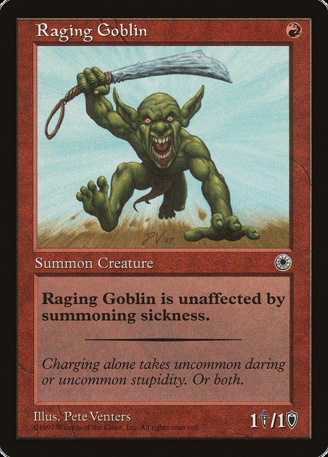 Raging Goblin (With Flavor Text) [Portal] | Gamers Paradise