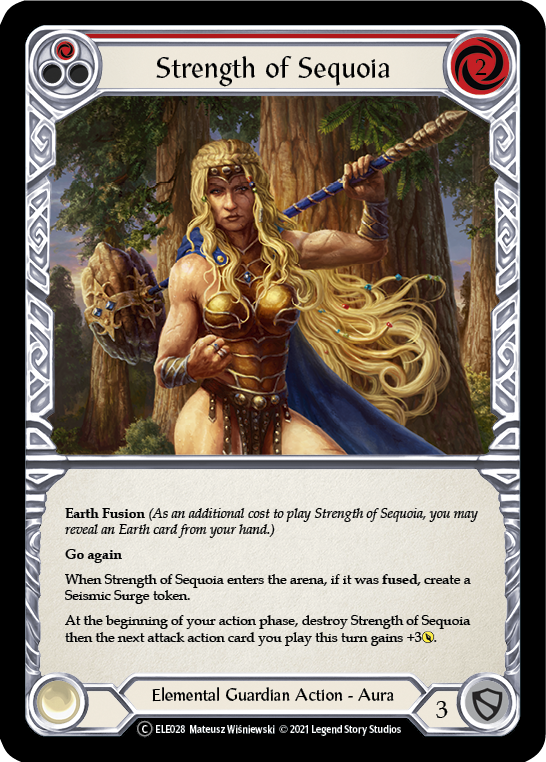 Strength of Sequoia (Red) [U-ELE028] Unlimited Rainbow Foil | Gamers Paradise