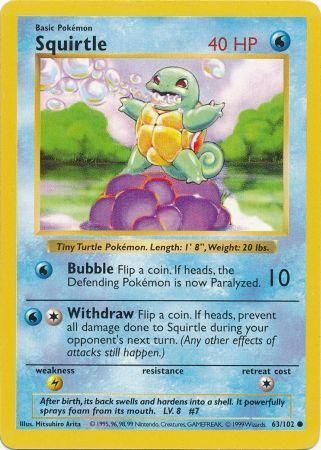 Squirtle (63/102) [Base Set Shadowless Unlimited] | Gamers Paradise