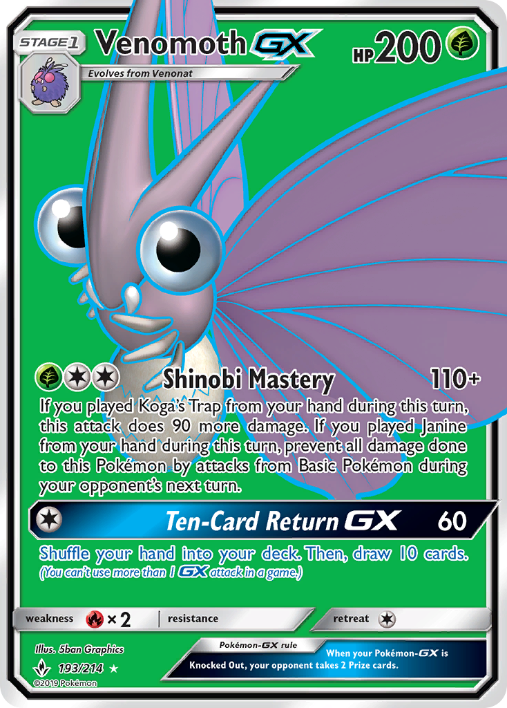 Venomoth GX (193/214) [Sun & Moon: Unbroken Bonds] | Gamers Paradise