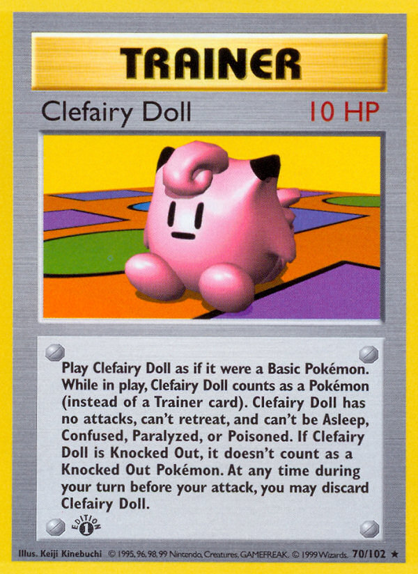 Clefairy Doll (70/102) (Shadowless) [Base Set 1st Edition] | Gamers Paradise