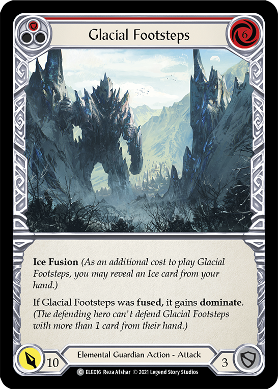 Glacial Footsteps (Red) [ELE016] (Tales of Aria)  1st Edition Rainbow Foil | Gamers Paradise