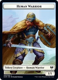Human Warrior // Koma's Coil Double-Sided Token [Kaldheim Tokens] | Gamers Paradise