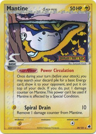 Mantine (20/101) (Delta Species) (Stamped) [EX: Dragon Frontiers] | Gamers Paradise