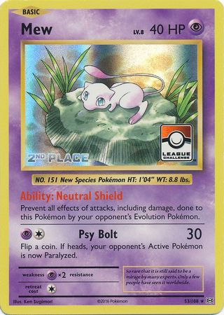 Mew (53/108) (League Promo 2nd Place) [XY: Evolutions] | Gamers Paradise