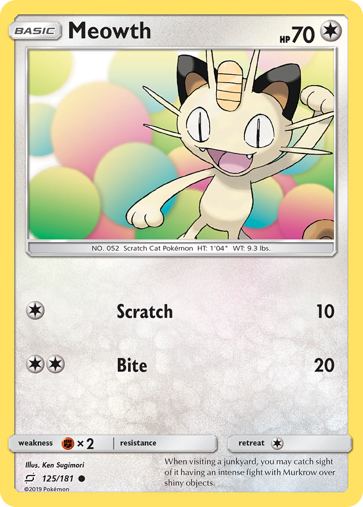 Meowth (125/181) [Sun & Moon: Team Up] | Gamers Paradise