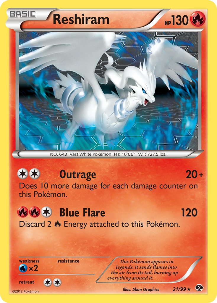 Reshiram (21/99) (Theme Deck Exclusive) [Black & White: Next Destinies] | Gamers Paradise