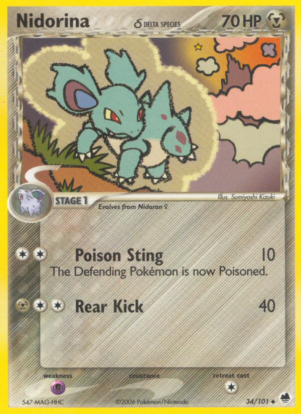 Nidorina (34/101) (Delta Species) [EX: Dragon Frontiers] | Gamers Paradise