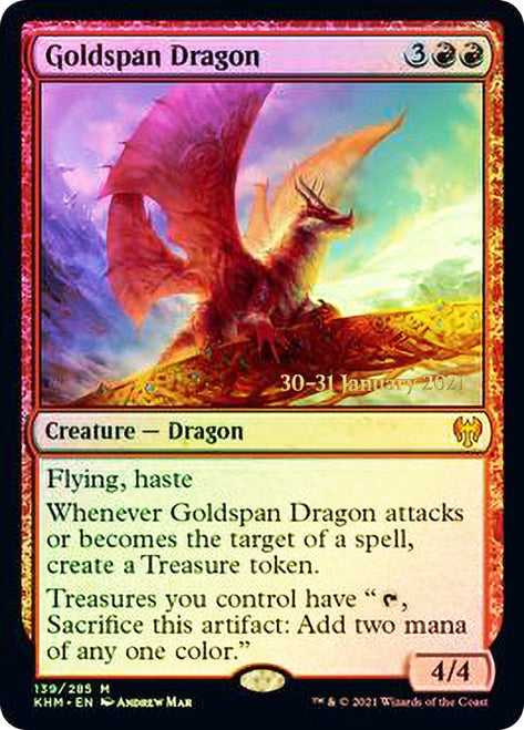 Goldspan Dragon [Kaldheim Prerelease Promos] | Gamers Paradise