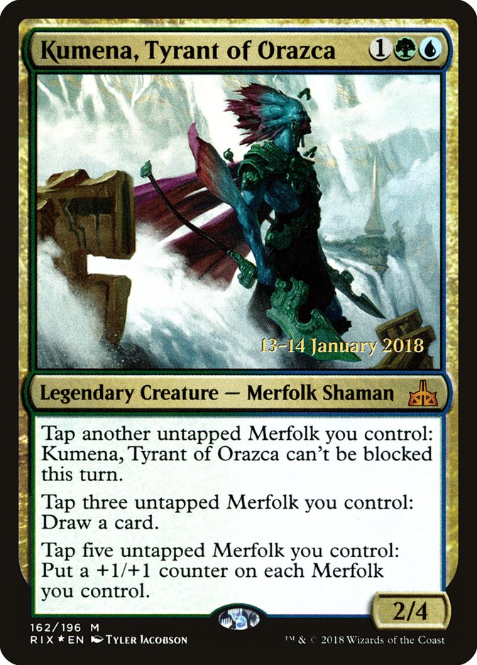 Kumena, Tyrant of Orazca [Rivals of Ixalan Prerelease Promos] | Gamers Paradise