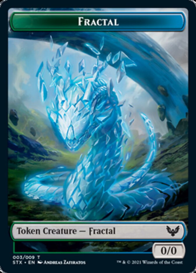 Elemental // Fractal Double-Sided Token [Strixhaven: School of Mages Tokens] | Gamers Paradise