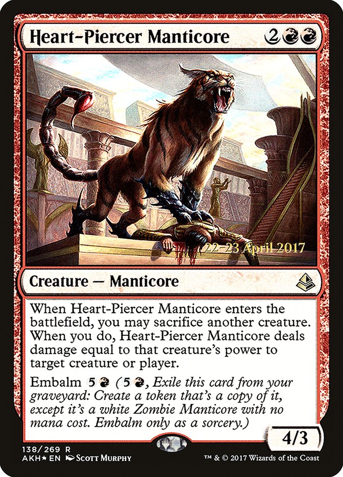 Heart-Piercer Manticore [Amonkhet Prerelease Promos] | Gamers Paradise