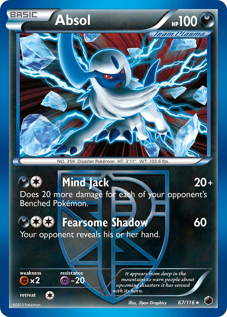 Absol (67/116) (Moltres Legendary Battle Deck) (Theme Deck Exclusive) [Black & White: Plasma Freeze] | Gamers Paradise