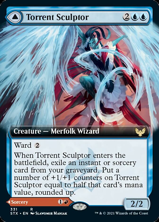 Torrent Sculptor // Flamethrower Sonata (Extended Art) [Strixhaven: School of Mages] | Gamers Paradise