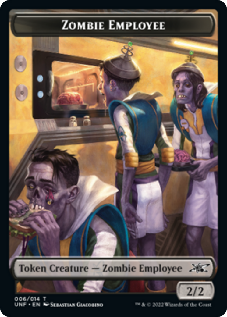 Zombie Employee // Treasure (013) Double-Sided Token [Unfinity Tokens] | Gamers Paradise