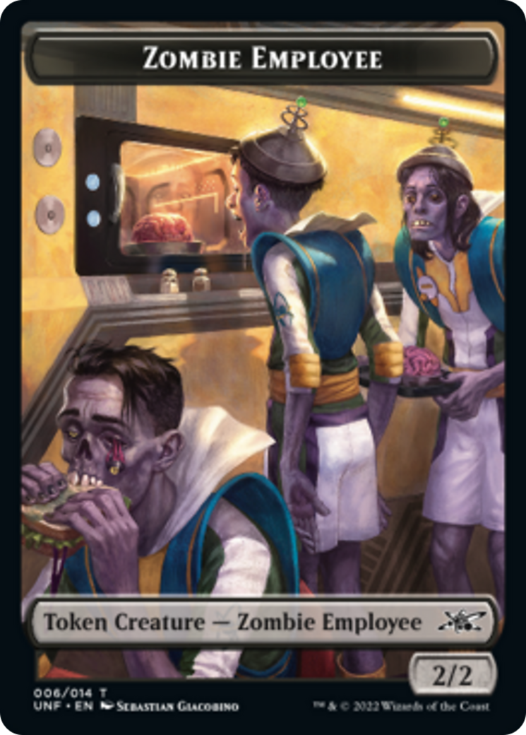 Zombie Employee // Storm Crow Double-Sided Token [Unfinity Tokens] | Gamers Paradise