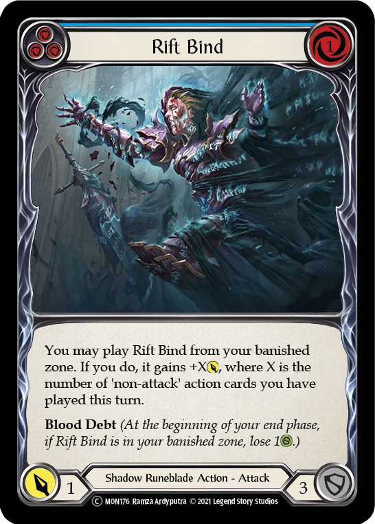 Rift Bind (Blue) [U-MON176-RF] Unlimited Rainbow Foil | Gamers Paradise
