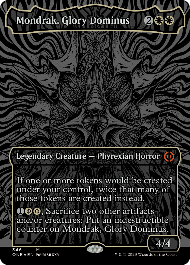 Mondrak, Glory Dominus (Oil Slick Raised Foil) [Phyrexia: All Will Be One] | Gamers Paradise