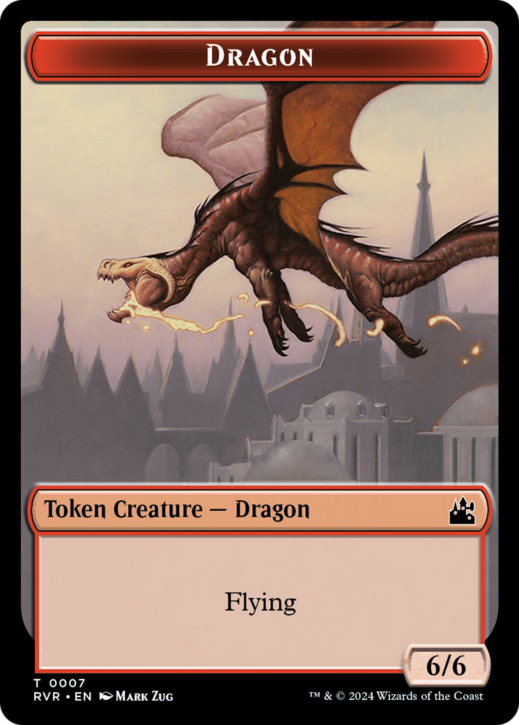 Spirit (0018) // Dragon Double-Sided Token [Ravnica Remastered Tokens] | Gamers Paradise