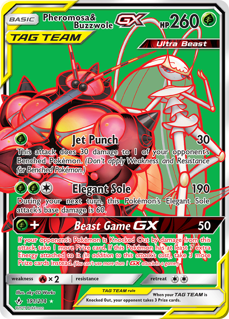 Pheromosa & Buzzwole GX (191/214) [Sun & Moon: Unbroken Bonds] | Gamers Paradise