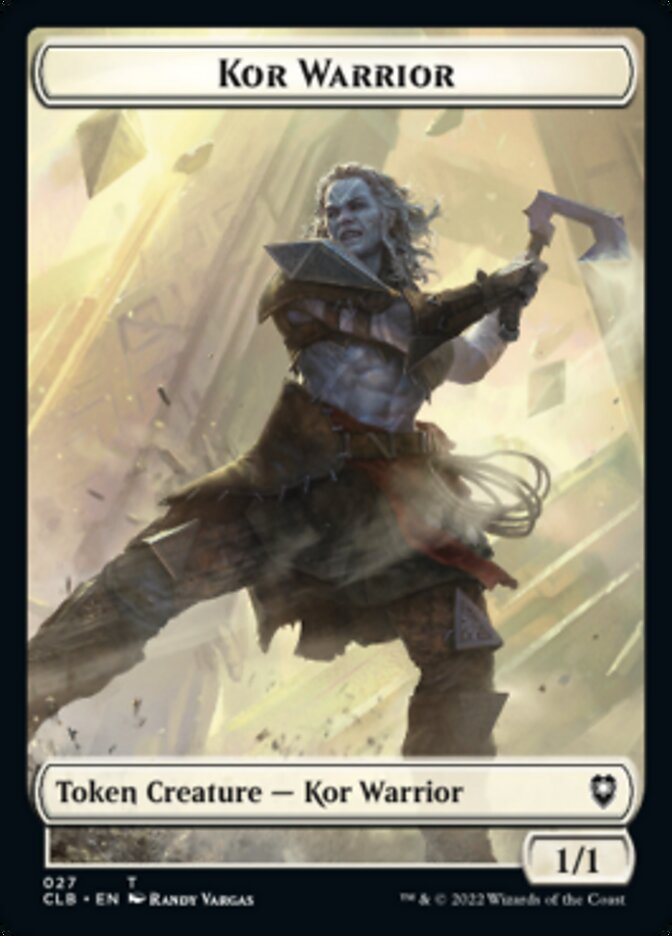 Kor Warrior // Shapeshifter (023) Double-Sided Token [Commander Legends: Battle for Baldur's Gate Tokens] | Gamers Paradise