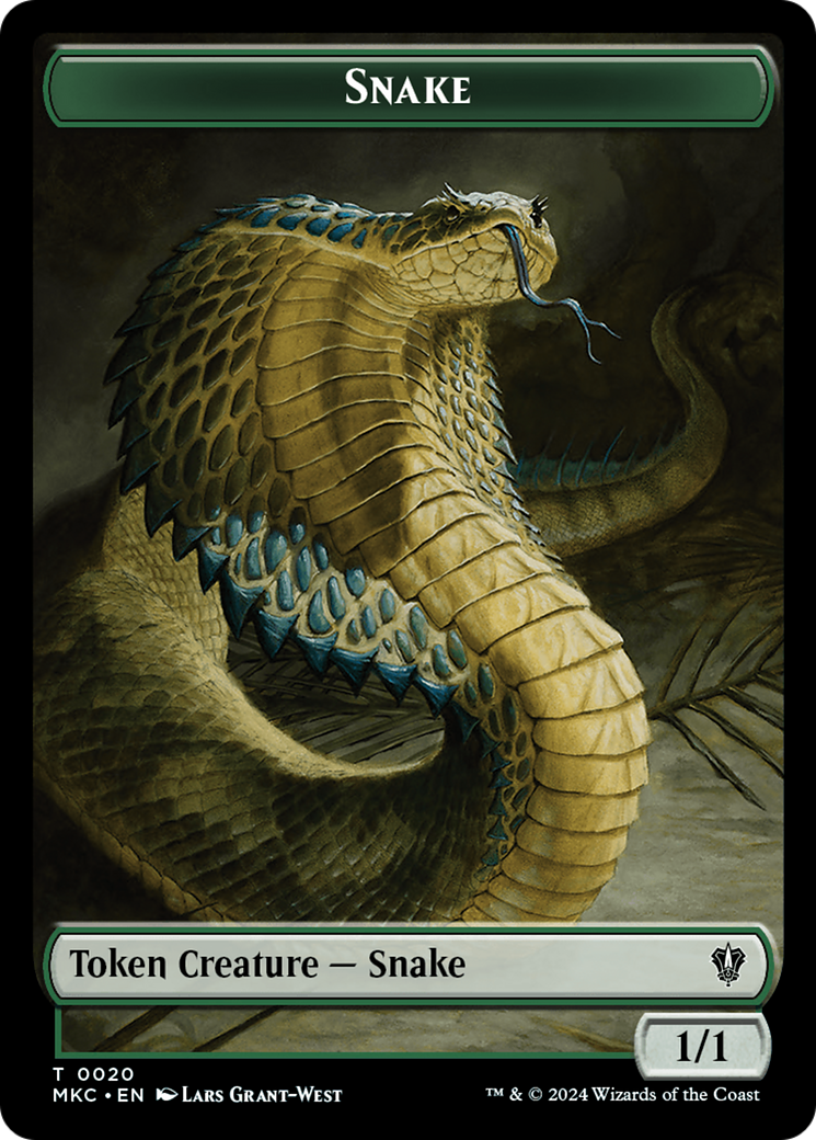 Snake // Morph Double-Sided Token [Murders at Karlov Manor Commander Tokens] | Gamers Paradise