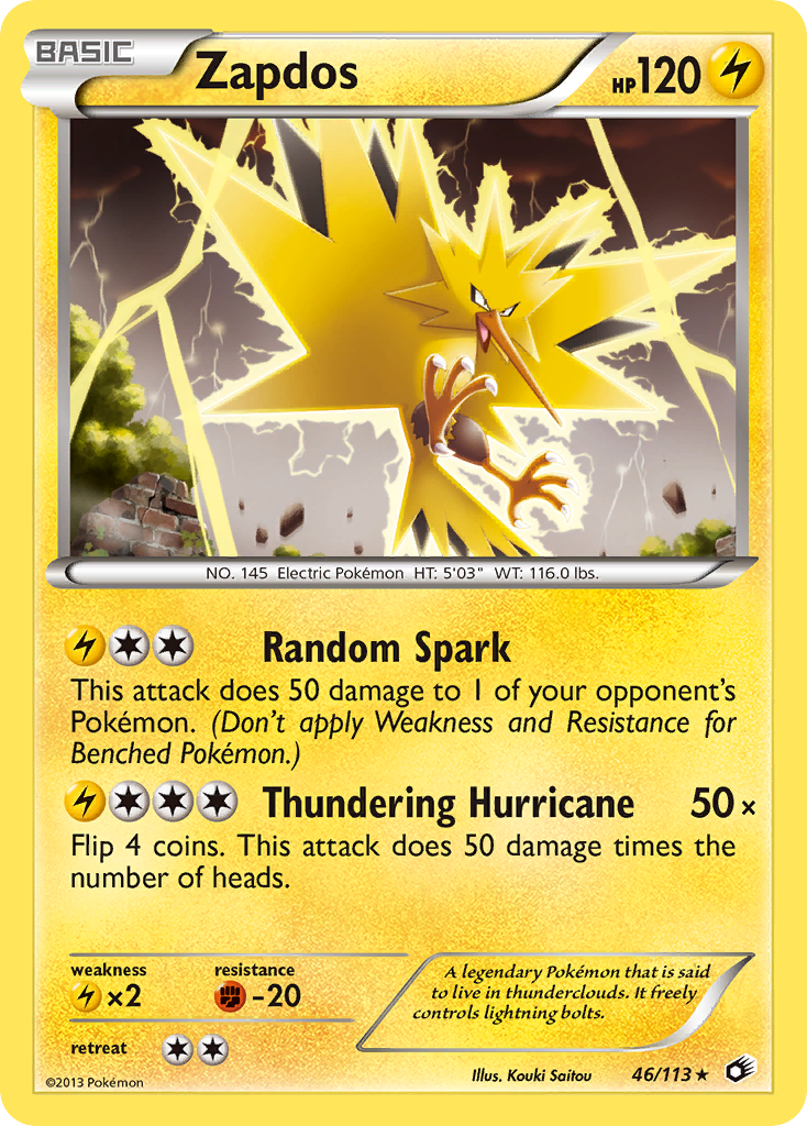 Zapdos (46/113) (Theme Deck Exclusive) [Black & White: Legendary Treasures] | Gamers Paradise