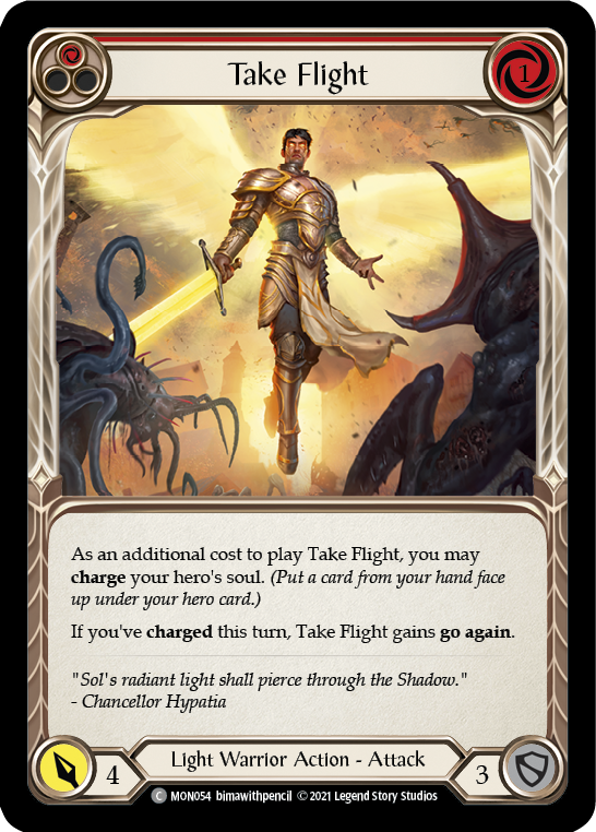 Take Flight (Red) [MON054-RF] 1st Edition Rainbow Foil | Gamers Paradise