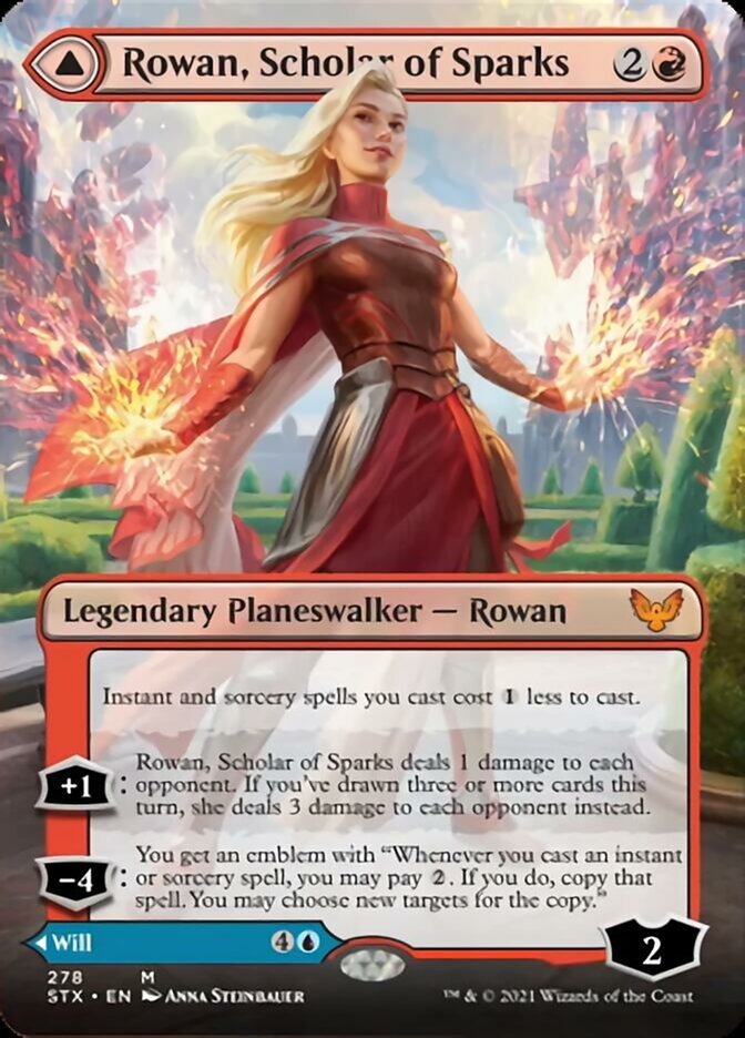 Rowan, Scholar of Sparks // Will, Scholar of Frost (Borderless) [Strixhaven: School of Mages] | Gamers Paradise