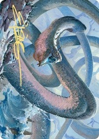 Koma, Cosmos Serpent 1 Art Card (Gold-Stamped Signature) [Kaldheim Art Series] | Gamers Paradise