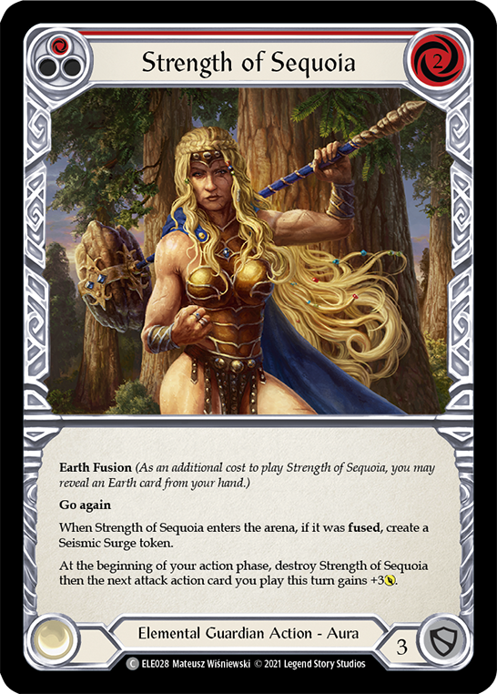 Strength of Sequoia (Red) [ELE028] (Tales of Aria)  1st Edition Rainbow Foil | Gamers Paradise