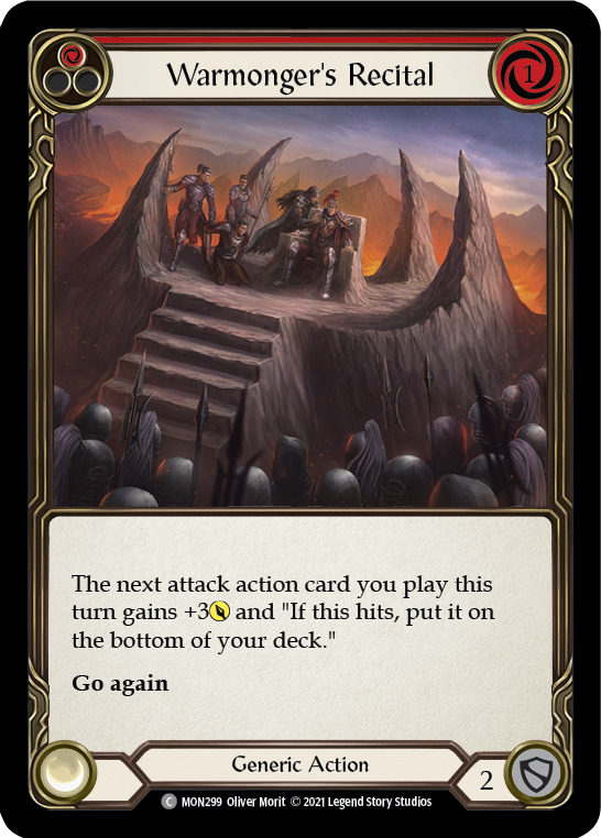 Warmonger's Recital (Red) [MON299-RF] 1st Edition Rainbow Foil | Gamers Paradise