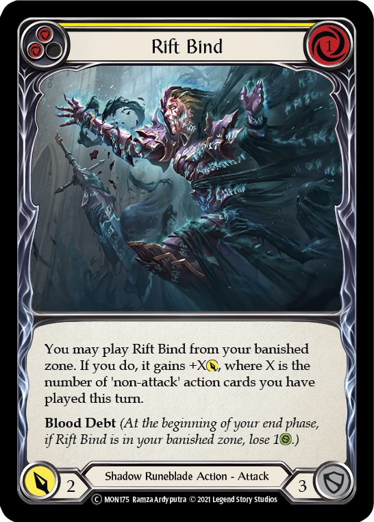 Rift Bind (Yellow) [U-MON175-RF] Unlimited Rainbow Foil | Gamers Paradise