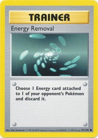 Energy Removal (92/102) [Base Set Shadowless Unlimited] | Gamers Paradise