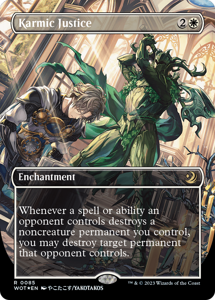 Karmic Justice (Anime Borderless) (Confetti Foil) [Wilds of Eldraine: Enchanting Tales] | Gamers Paradise