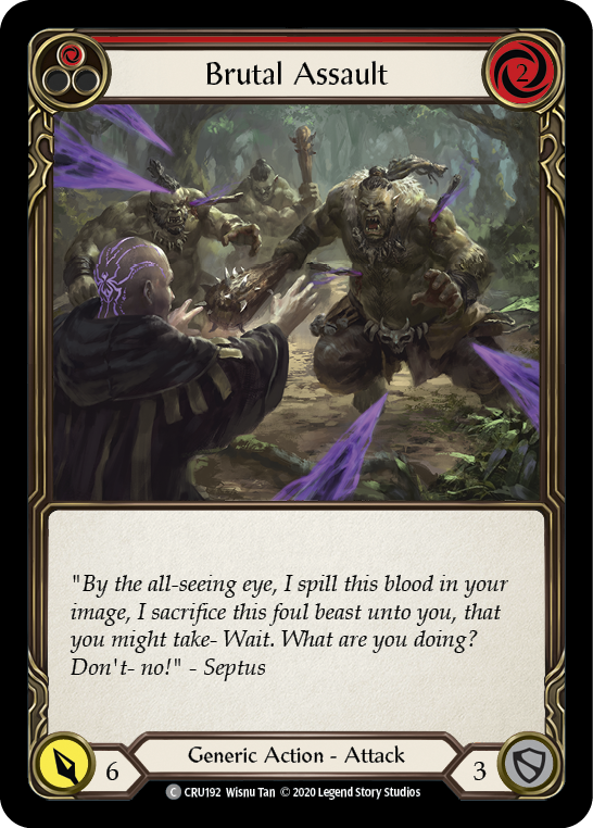 Brutal Assault (Red) [CRU192] 1st Edition Rainbow Foil | Gamers Paradise