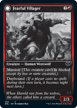 Fearful Villager // Fearsome Werewolf [Innistrad: Double Feature] | Gamers Paradise