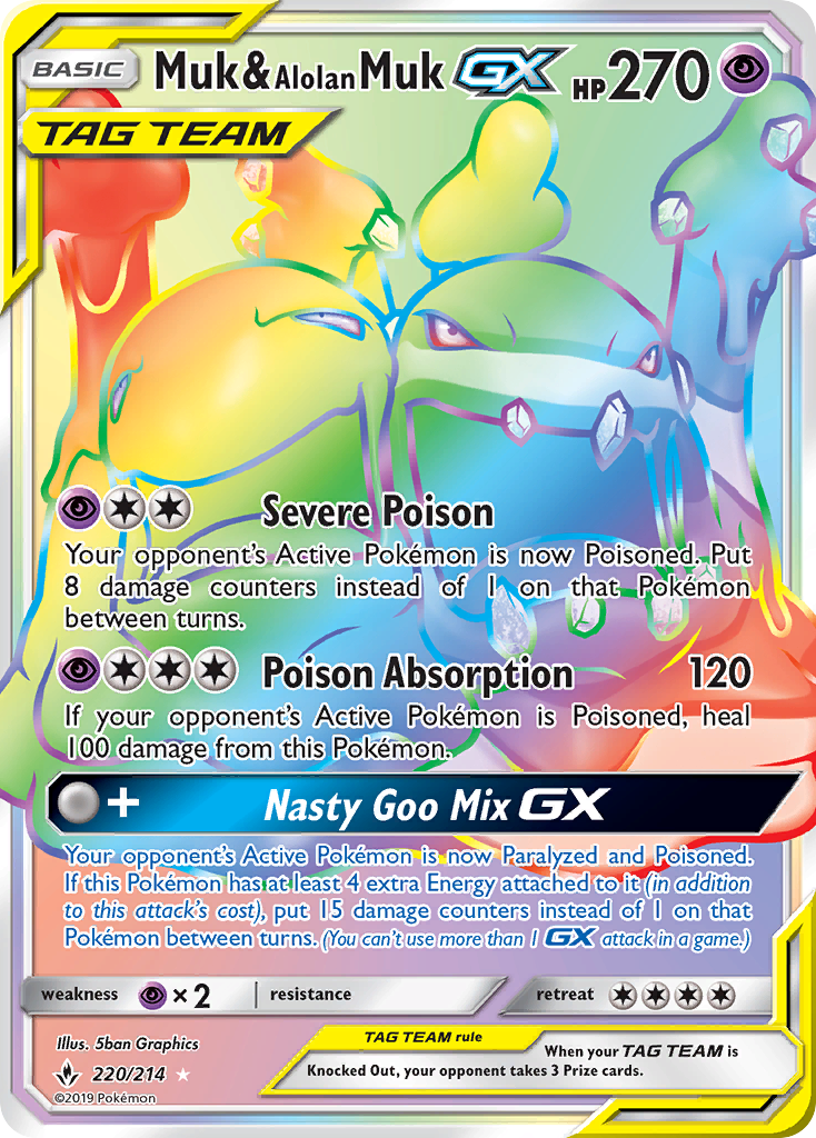 Muk & Alolan Muk GX (220/214) [Sun & Moon: Unbroken Bonds] | Gamers Paradise