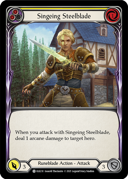 Singeing Steelblade (Yellow) [ELE231] (Tales of Aria)  1st Edition Normal | Gamers Paradise