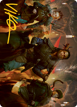 Candlelit Cavalry Art Card (Gold-Stamped Signature) [Innistrad: Midnight Hunt Art Series] | Gamers Paradise