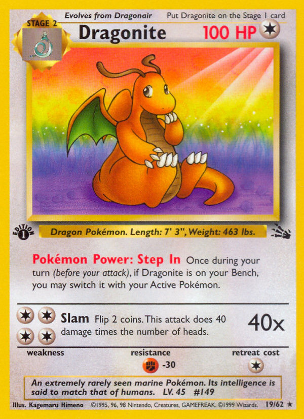 Dragonite (19/62) [Fossil 1st Edition] | Gamers Paradise