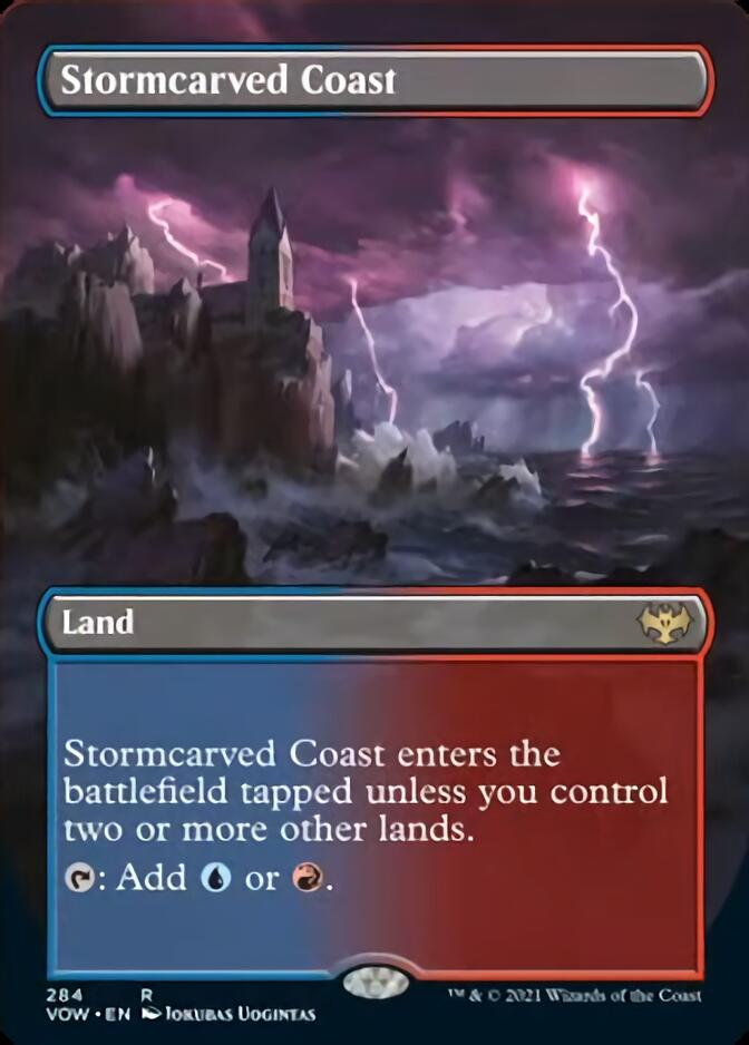 Stormcarved Coast (Borderless Alternate Art) [Innistrad: Crimson Vow] | Gamers Paradise