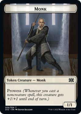 Wrenn and Six Emblem // Monk Double-Sided Token [Double Masters 2022 Tokens] | Gamers Paradise
