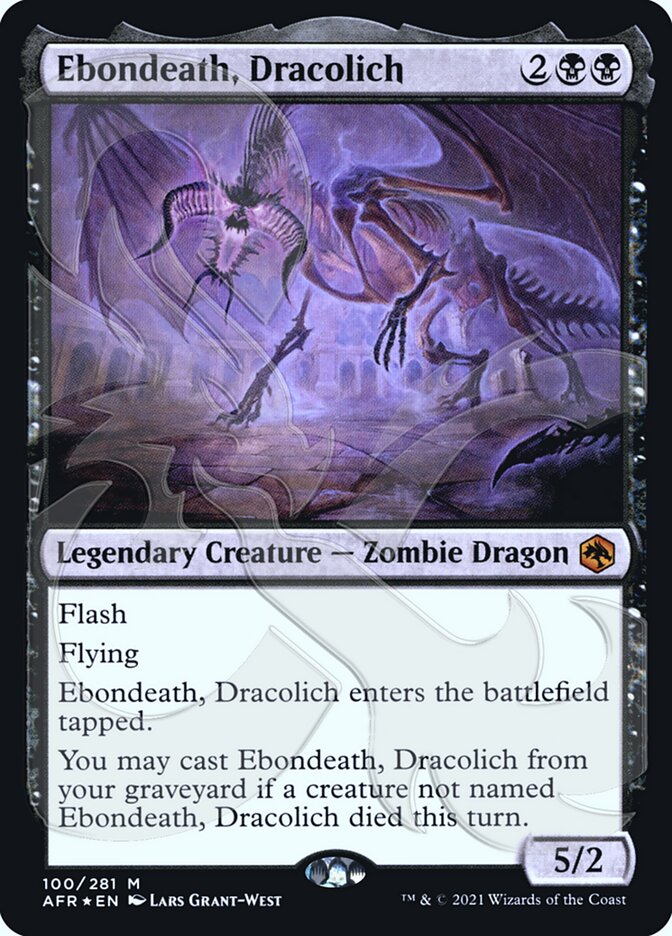 Ebondeath, Dracolich (Ampersand Promo) [Dungeons & Dragons: Adventures in the Forgotten Realms Promos] | Gamers Paradise