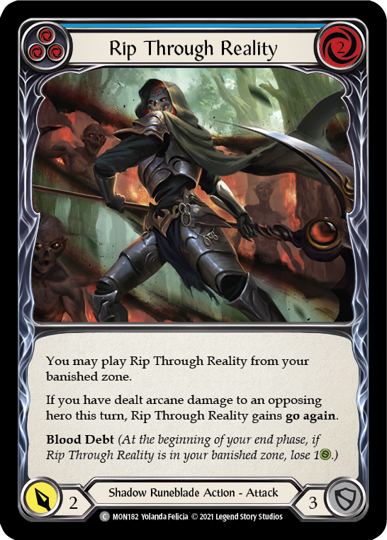 Rip Through Reality (Blue) [MON182-RF] 1st Edition Rainbow Foil | Gamers Paradise