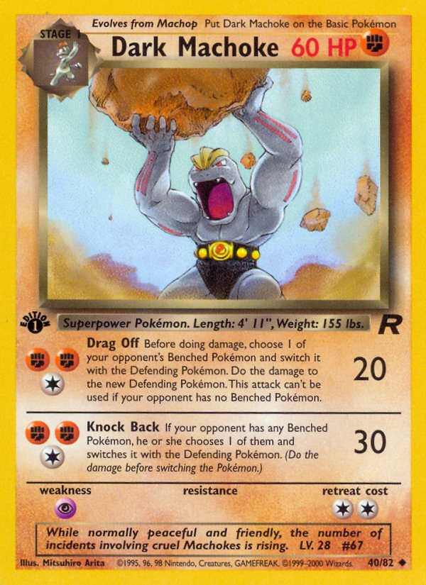 Dark Machoke (40/82) [Team Rocket 1st Edition] | Gamers Paradise