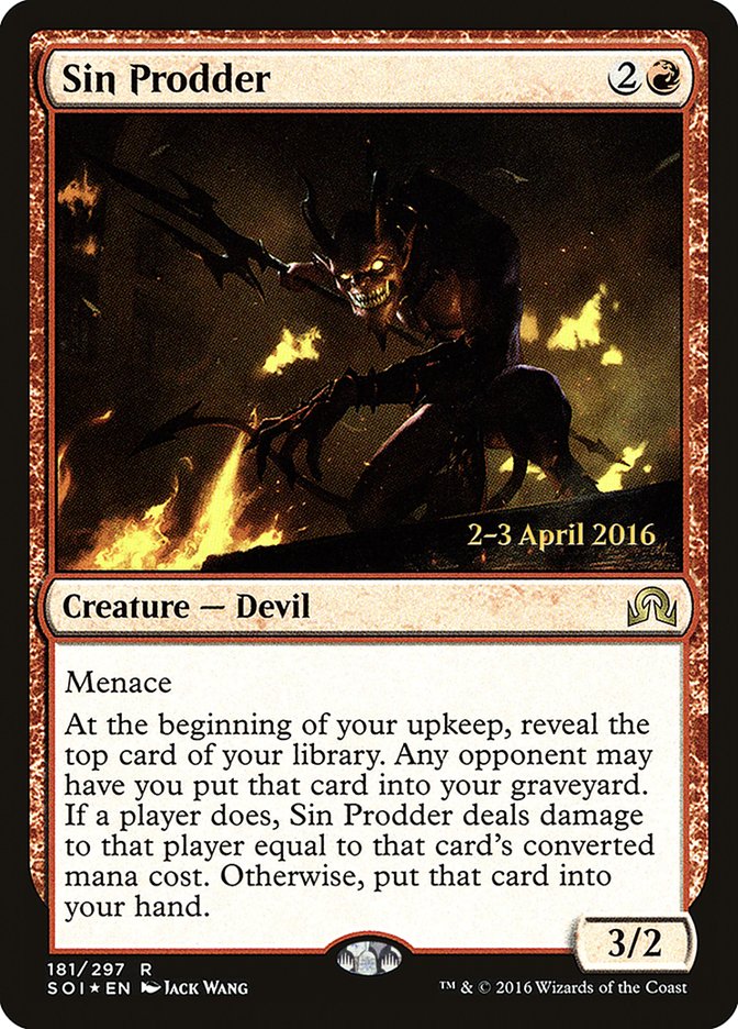 Sin Prodder [Shadows over Innistrad Prerelease Promos] | Gamers Paradise